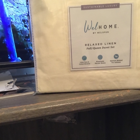 WEl Home Relaxed linen FullQueen cream duvet set